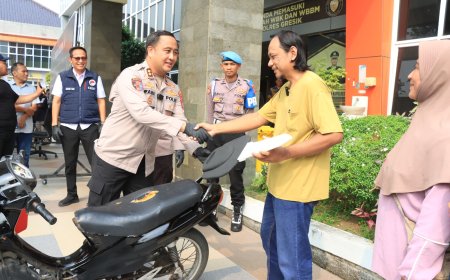 Polres Gresik Beri Kabar Bahagia bagi Korban Kejahatan Kendaraan